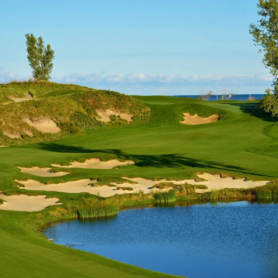 Bunkers above the water at Harbor Shores
