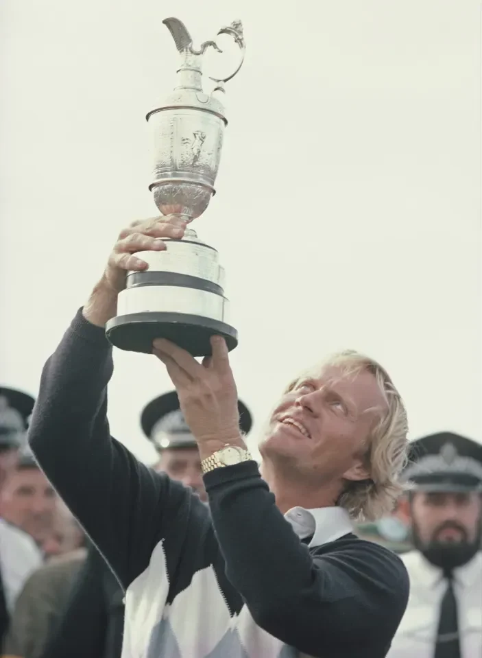 Jack Nicklaus holding the Claret Jug at the 1978 British Open
