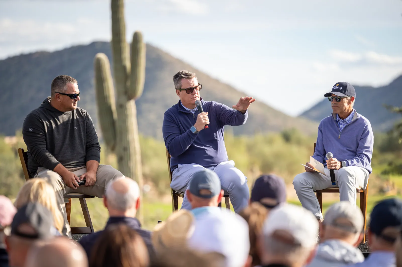 From left to right: Cody Horstman, Director of Agronomy, Chad Goetz, Senior Design Associate at Nicklaus Design, Ken Alterman, Board Member 