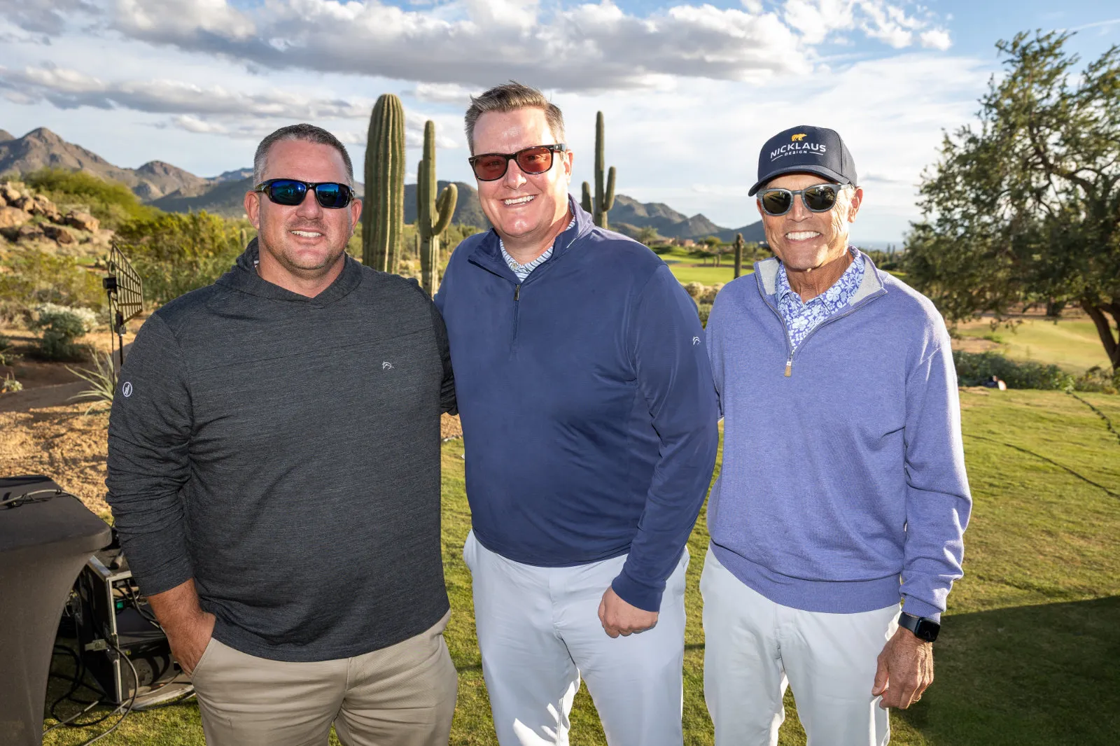 From left to right: Cody Horstman, Director of Agronomy, Chad Goetz, Senior Design Associate at Nicklaus Design, Ken Alterman, Board Member 