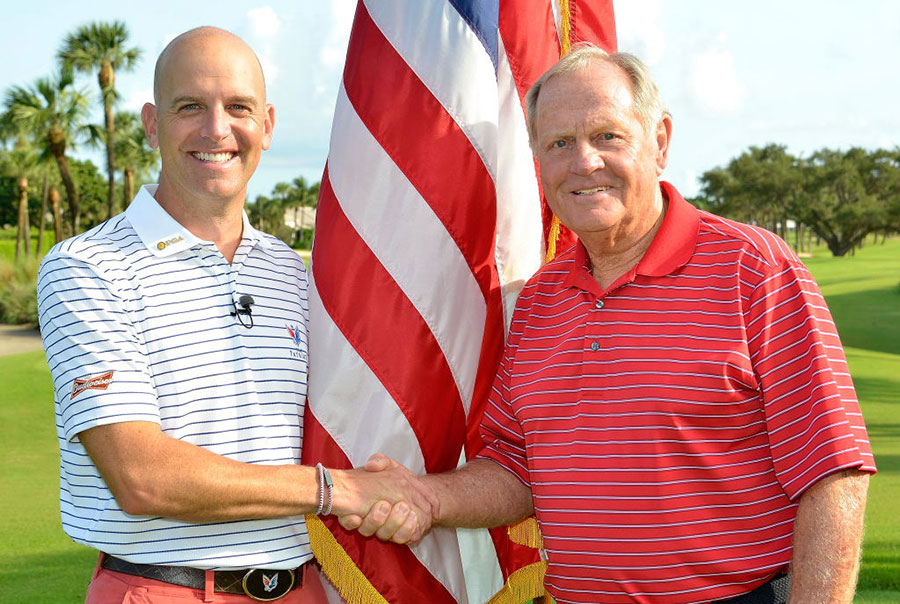 Major Dan Rooney, founder of the Folds of Honor Foundation, with Jack Nicklaus