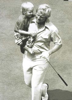One of Jack’s favorite photos: The Golden Bear carrying 4-year-old son Gary off the 18th green at Canterbury after the second round of the 1973 PGA Championship.