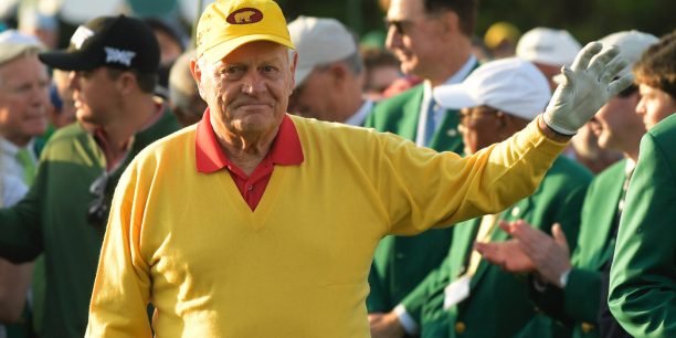 Jack Nicklaus during the first round of the 2019 Masters Tournament held in Augusta, GA.